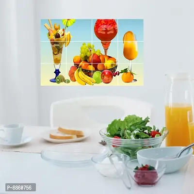 Fruits And Ice-Cream Kitchen Wall Sticker, Waterproof And Anti Oil Stain, Kitchen Wall Coverings Area (55Cm X 86cm)