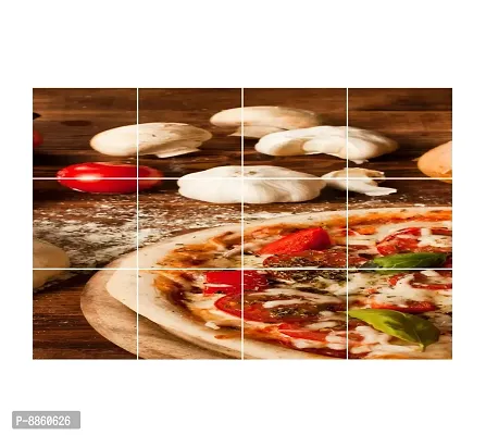 Pizza On A Table Waterproof And Anti Oil Stain Kitchen Sticker