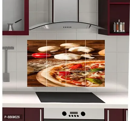 Pizza On A Table Waterproof And Anti Oil Stain Kitchen Sticker-thumb2