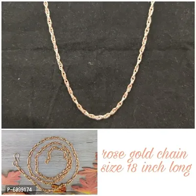 Trendy Alloy rose gold plated chain 18 inch long