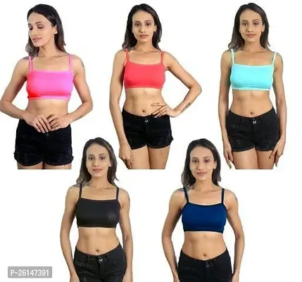 Stylish Multicoloured Cotton Blend Bras For Women Pack Of 6-thumb0