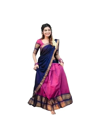 New Elegant Art Silk Semi-Stitched Lehenga Choli With Dupatta Set