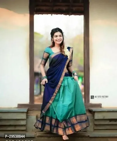 Elegant Art Silk Jacquard Semi Stitched Lehenga Cholis For Women