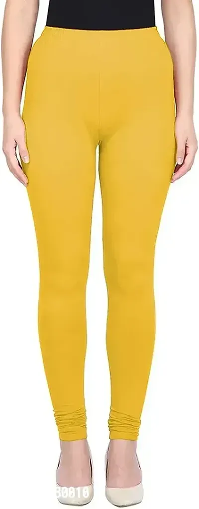 Stylish Women Cotton Blend Yellow Leggings Pack of 1-thumb0