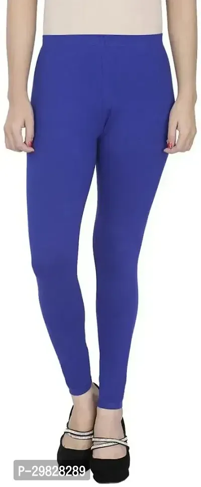 Fabulous Blue Lycra Solid Leggings For Women-thumb0