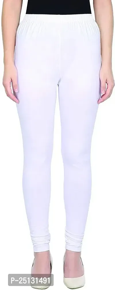 Stylish Women Cotton Blend white Leggings Pack of 1-thumb0