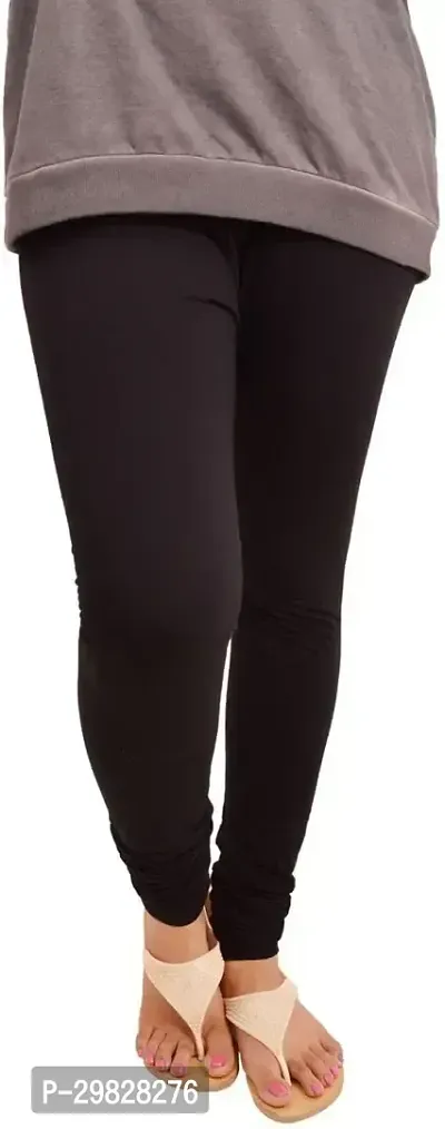 Fabulous Black Lycra Solid Leggings For Women-thumb0