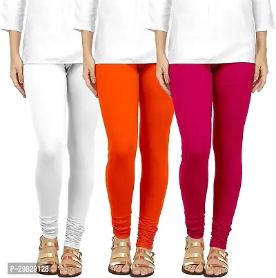 Fabulous Multicoloured Cotton Blend Solid Leggings For Women Pack Of 3