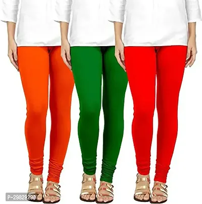 Fabulous Multicoloured Cotton Blend Solid Leggings For Women Pack Of 3-thumb0