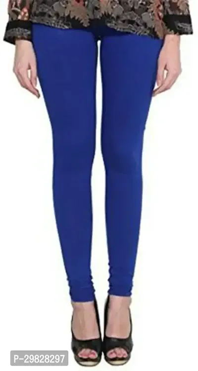 Fabulous Blue Cotton Blend Solid Leggings For Women-thumb0