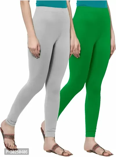 Fabulous Multicoloured Cotton Blend Solid Leggings For Women Pack Of 2