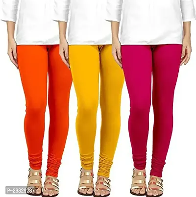 Fabulous Multicoloured Cotton Blend Solid Leggings For Women Pack Of 3