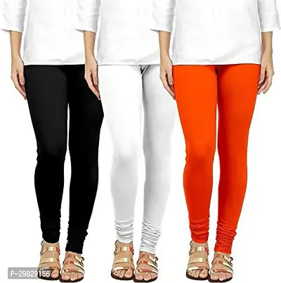 Fabulous Multicoloured Cotton Blend Solid Leggings For Women Pack Of 3