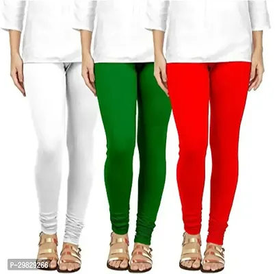 Fabulous Multicoloured Cotton Blend Solid Leggings For Women Pack Of 3-thumb0