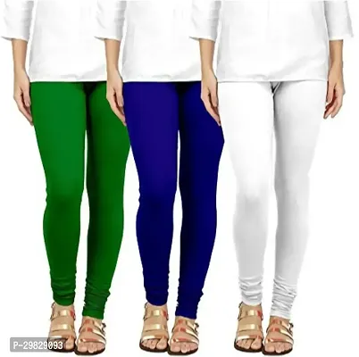 Fabulous Multicoloured Cotton Blend Solid Leggings For Women Pack Of 3-thumb0