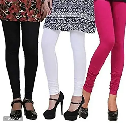 Fabulous Multicoloured Cotton Blend Solid Leggings For Women Pack Of 3