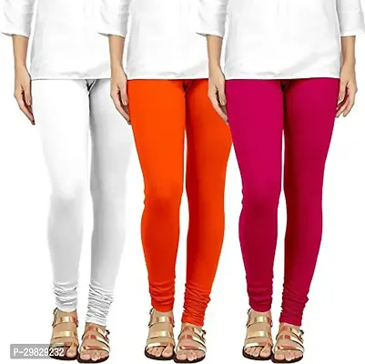 Fabulous Multicoloured Cotton Blend Solid Leggings For Women Pack Of 3