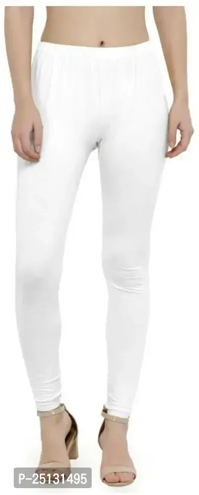 Stylish Women Cotton Blend white Leggings Pack of 16-thumb0