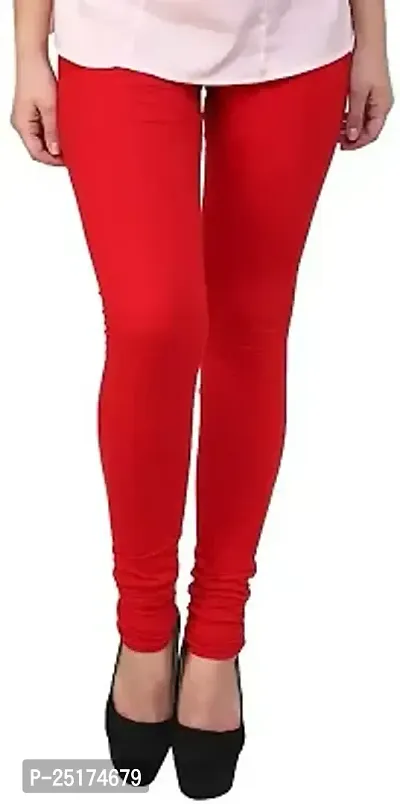 Stylish Women Cotton Blend Red Leggings Pack of 1-thumb0