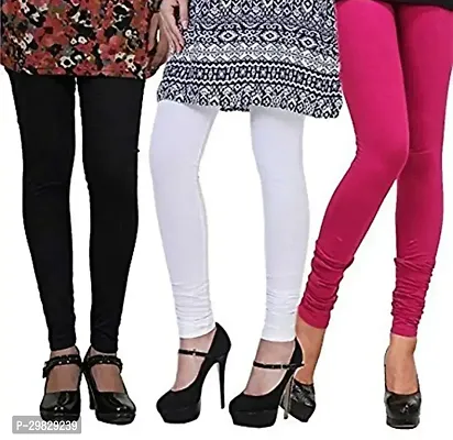 Fabulous Multicoloured Cotton Blend Solid Leggings For Women Pack Of 3