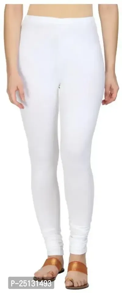 Stylish Women Cotton Blend white Leggings Pack of 11-thumb0