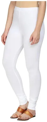 Stylish Women Cotton Blend white Leggings Pack of 11-thumb1