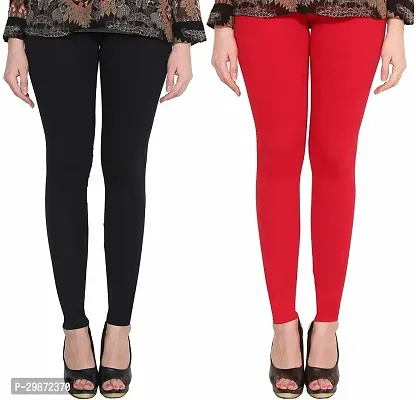 Fabulous Cotton Blend Solid Leggings For Women Pack Of 2-thumb0