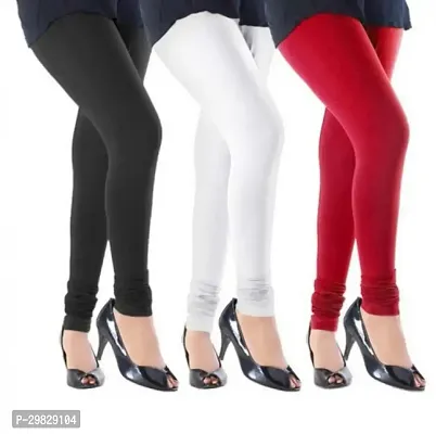 Fabulous Multicoloured Cotton Blend Solid Leggings For Women Pack Of 3-thumb0