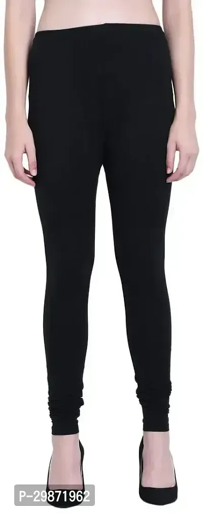 Fabulous Black Cotton Blend Solid Leggings For Women-thumb0