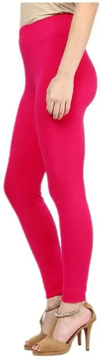 Stylish Women Cotton Blend pink Leggings Pack of 16-thumb1