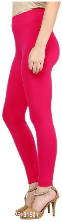 Stylish Women Cotton Blend pink Leggings Pack of 16-thumb2