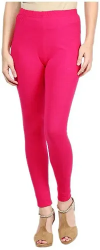 Stylish Cotton Blend Solid Leggings For Women