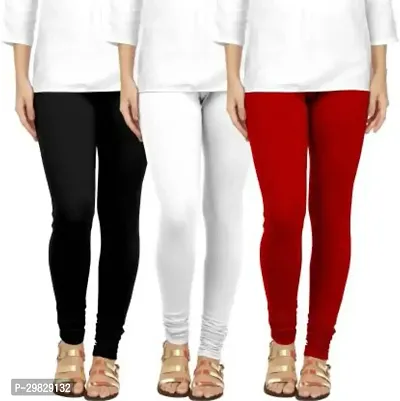 Fabulous Multicoloured Cotton Blend Solid Leggings For Women Pack Of 3