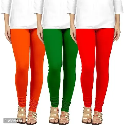 Fabulous Multicoloured Cotton Blend Solid Leggings For Women Pack Of 3-thumb0