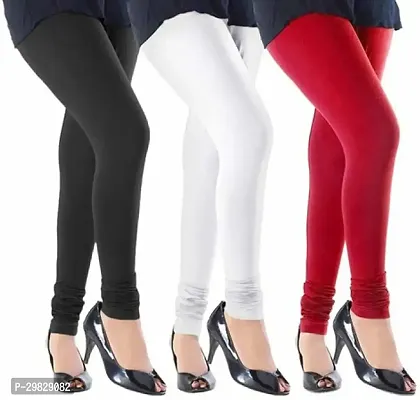 Fabulous Multicoloured Cotton Blend Solid Leggings For Women Pack Of 3-thumb0