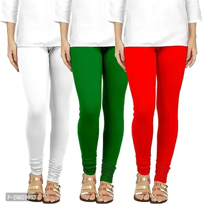 Fabulous Multicoloured Cotton Blend Solid Leggings For Women Pack Of 3-thumb0