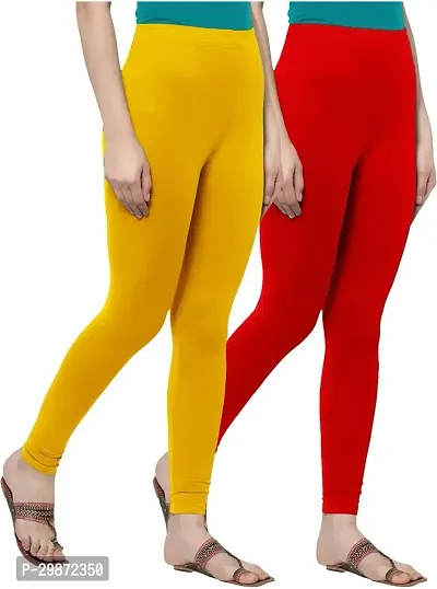 Fabulous Cotton Blend Solid Leggings For Women Pack Of 2