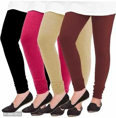 Fabulous Multicoloured Cotton Blend Solid Leggings For Women Pack Of 4-thumb0