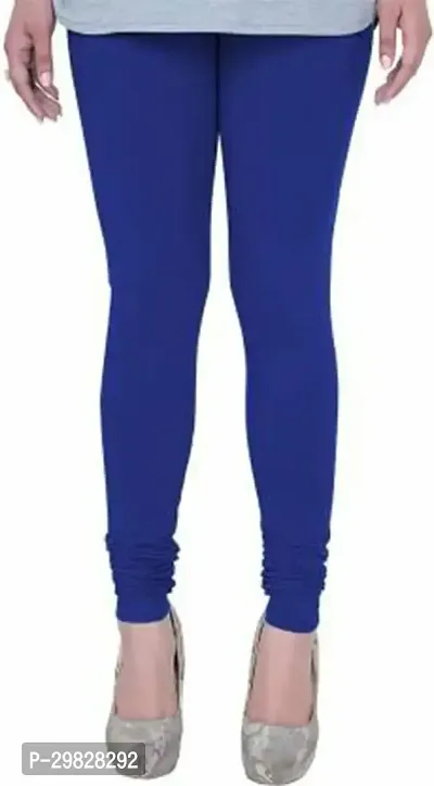 Fabulous Blue Cotton Blend Solid Leggings For Women-thumb0