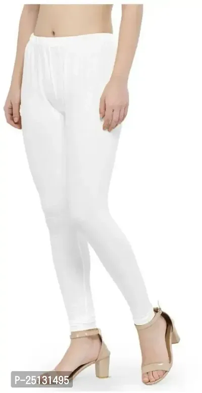 Stylish Women Cotton Blend white Leggings Pack of 16-thumb3