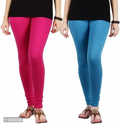 Fabulous Cotton Blend Solid Leggings For Women Pack Of 2-thumb0