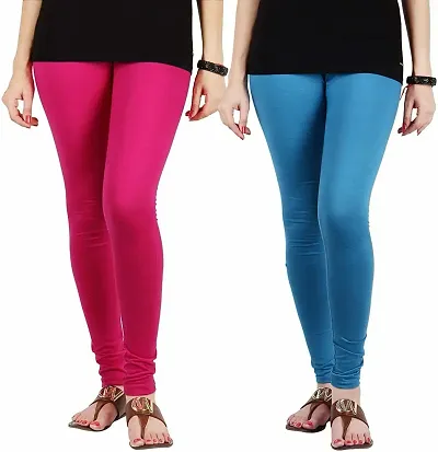 Fabulous Blend Solid Leggings For Women Pack Of 2