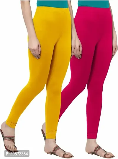 Fabulous Cotton Blend Solid Leggings For Women Pack Of 2