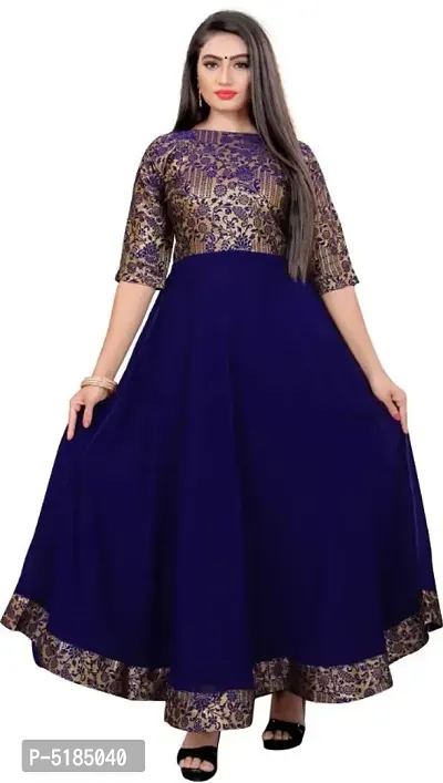 Trendy Beautiful Georgette Stitched Ethnic Gown-thumb0