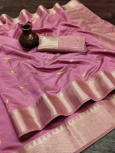 Assam Silk Embroidered Work Sarees with Blouse Piece