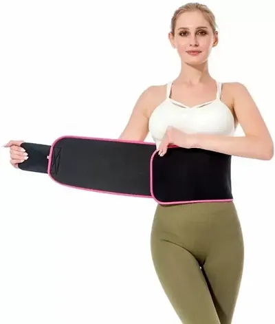 NJV Sweat Belt Belly Burner Body Shaper Belt, Tummy Fat Cutter Belt, for Men and Women Black Pink