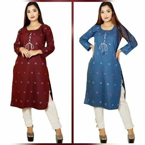 New Fancy Khadi Cotton Kurta Set Combo Of 2