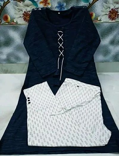 Stylish Khadi Cotton Kurta Set For Women