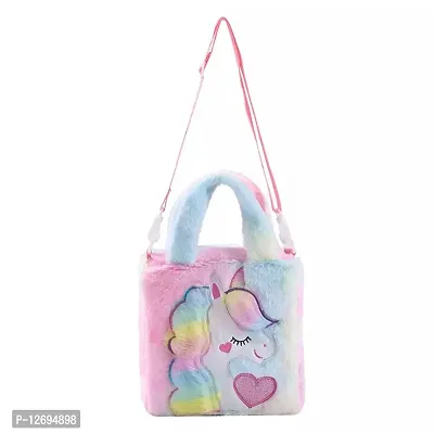 Unicorn fur sling bag cross body bag purse for girls-thumb2