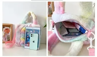 Unicorn fur sling bag cross body bag purse for girls-thumb4